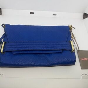 Sam & Libby Vegan Leather Chain Strap Purse Bag Crossbody Blue